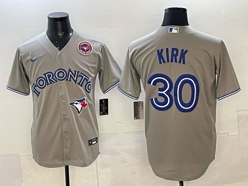 Men 2025 Nike Toronto Blue Jays #30 Kirk Grey Game MLB Jersey 04->toronto blue jays->MLB Jersey